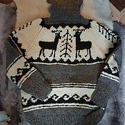 Мужская одежда handmade. Livemaster - original item Sweater with reindeer wool. Handmade.