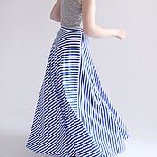 Одежда handmade. Livemaster - original item The floor-length skirt blue and white stripes. Handmade.
