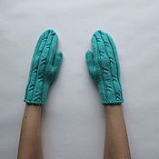 Аксессуары handmade. Livemaster - original item Short knitted mittens Merino cashmere 