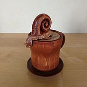 Для дома и интерьера handmade. Livemaster - original item Souvenir table figurine Snail wood carving pencil Holder. Handmade.