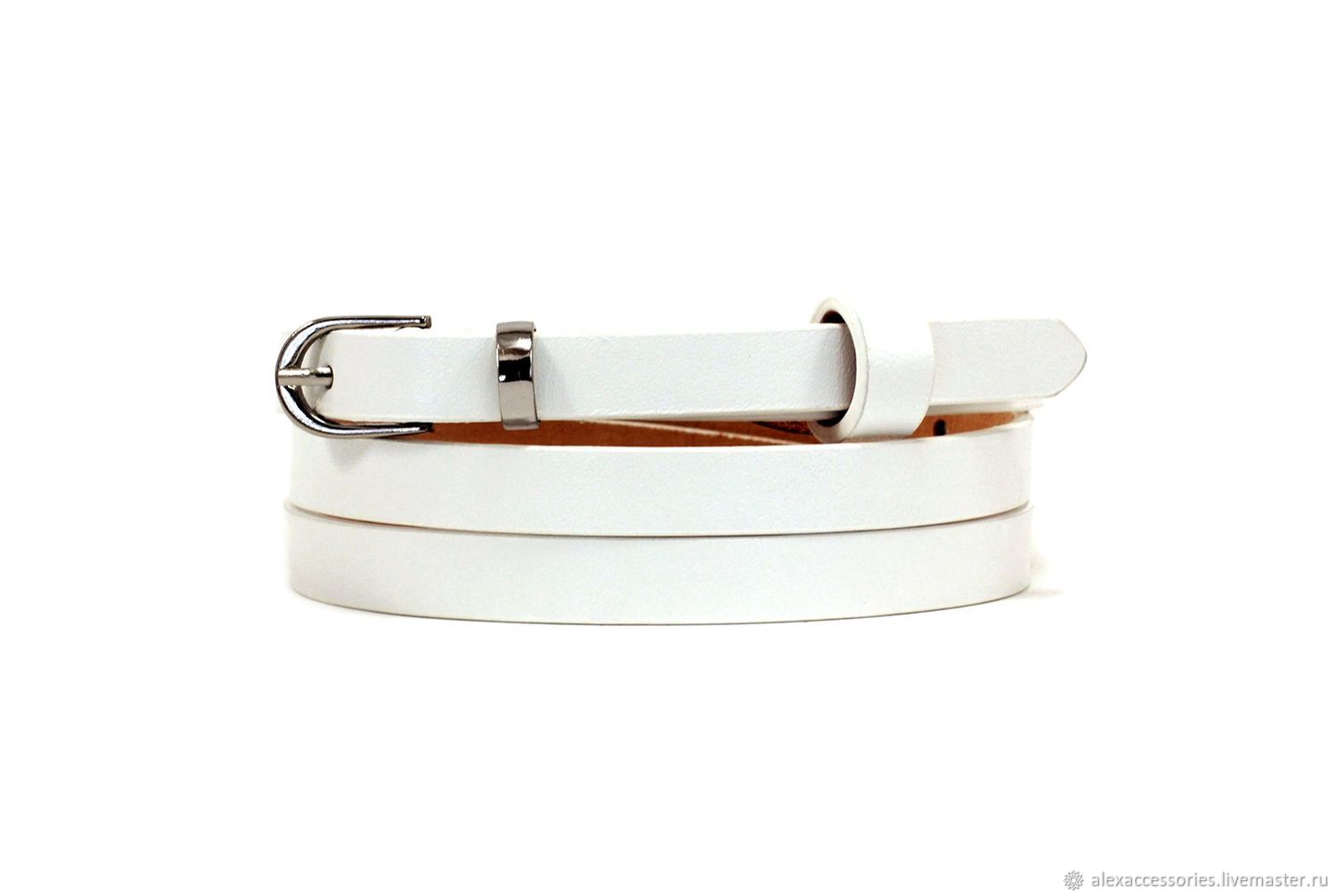 Leather white belt, Straps, Moscow,  Фото №1