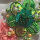 Брошь-цветок  Зелёный Крокус из бисера, Брошь-булавка, Южно-Сахалинск,  Фото №1