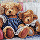 "Teddy Bears" picture. Pictures. Cross stitch and beads!. My Livemaster. Фото №4