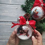 Сувениры и подарки handmade. Livemaster - original item Christmas ball with a picture of 10 cm. Handmade.