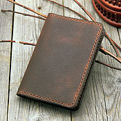 Сумки и аксессуары handmade. Livemaster - original item Cover for auto documents brown leather. Handmade.
