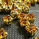 Topaz/gold,  Шатоны ss12 (3мм), Preciosa , 10 шт, Кристаллы, Москва,  Фото №1