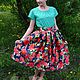Юбка Красные розы. Юбки. Sati Dresses (satidresses). Интернет-магазин Ярмарка Мастеров.  Фото №2