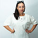  Удлинённая блуза | блуза белая из льна. Блузки. Студия вышивки 'Ришелье'. Интернет-магазин Ярмарка Мастеров.  Фото №2