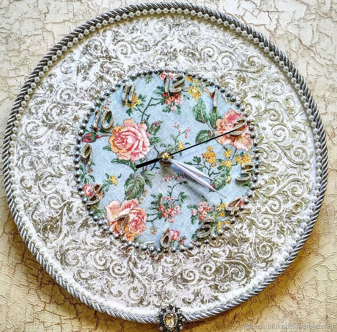 The clock in the Shabby Chic style 'Shabby silver', Watch, St. Petersburg,  Фото №1