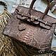 Сумка из питона в стиле кинозвезды Choco Antique. Классическая сумка. Nata_l_y (lovefromocean). Интернет-магазин Ярмарка Мастеров.  Фото №2