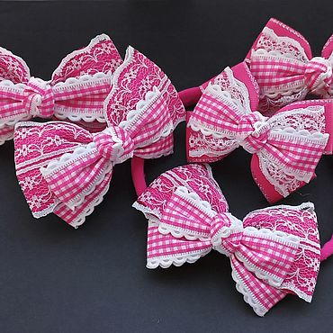 Маленькие бантики из лент DIY МК / Kanzashi ideas / Заколка для волос в школу