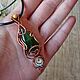 Copper pendant with jade wire wrap. Pendant. selenawirejewelry. Online shopping on My Livemaster.  Фото №2