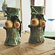 Jarrones emparejados Manzanos y manzanas, mayólica, Vintage vases, St. Petersburg,  Фото №1