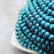 Материалы для творчества handmade. Livemaster - original item Beads: Glass Pearls 6mm 30 pcs Sea Wave Textured. Handmade.