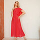 Summer midi dress made of viscose with wings Red with polka dots. Dresses. mozaika-rus. My Livemaster. Фото №4