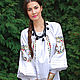 Embroidered white blouse 'Bird land' hand embroidery. Blouses. KVITKA. Online shopping on My Livemaster.  Фото №2