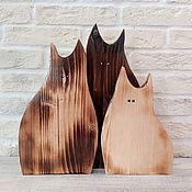 Lovebirds, Wooden Cats, Cat and Cat, Gift