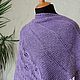 Order Knitted shawl made of lilac wool with a leaf pattern. Helgaro. Livemaster. . Shawls Фото №3