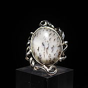 Украшения handmade. Livemaster - original item Gelonium ring with moss agate in 925 sterling silver IV0028. Handmade.