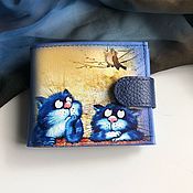 Клатчи:портмоне женская сумочка с рисунком "Чеширский кот"