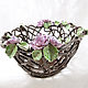 Openwork fruit bowl 'Violets in chocolate'. Fruit makers. Elena Zaychenko - Lenzay Ceramics. My Livemaster. Фото №5