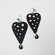 Embroidered pink pea Heart earrings, fashion earrings. Earrings. Zveva. Online shopping on My Livemaster.  Фото №2