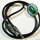 Bolo tie 'Western Bolo' with natural (Malachite). Ties. Neformal-World. My Livemaster. Фото №4