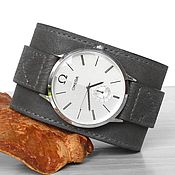 Украшения handmade. Livemaster - original item Wristwatch on Wide Leather Bracelet. Handmade.