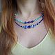 Blue glass Necklace. Chokers. selenawirejewelry. My Livemaster. Фото №4