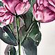 Painting in watercolor bouquet of roses pink crimson on a white background in watercolor. Pictures. Olga Ermakova art. My Livemaster. Фото №4