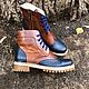 Shoes 'Inspektor long' brown tinted/dark blue, Boots, Moscow,  Фото №1