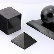 Сувениры и подарки handmade. Livemaster - original item Gift set of shungite stone 3 cm ball, cube, pyramid. Handmade.