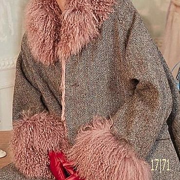 Одежда ручной работы. Ярмарка Мастеров - ручная работа Пальто: Пальто с мехом ламы и козлика. Handmade.