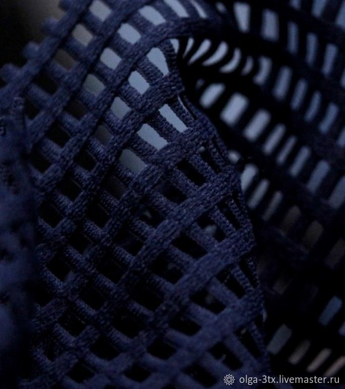 Mesh fabric of dark blue color, Fabric, Ramenskoye,  Фото №1