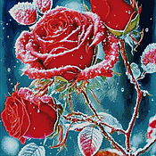 Материалы для творчества handmade. Livemaster - original item Kits for embroidery with beads: Rose in the snow. Handmade.