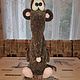 Вязаный подарочный чехол на бутылку шампанского. Мягкие игрушки. Полина (apollo24). Интернет-магазин Ярмарка Мастеров.  Фото №2
