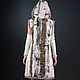 White Printed Sleeveless Hoodie Vest with Fur "Winter". Vests. mongolia. My Livemaster. Фото №5