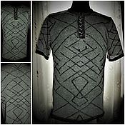 Мужская одежда handmade. Livemaster - original item 100% linen Men`s cardigan Kaleidoscope lace. Handmade.