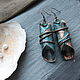 Бохо Серьги Медные С Синей патиной. Серьги классические. NadyaBriJewelry. Ярмарка Мастеров.  Фото №5