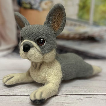 Куклы и игрушки ручной работы. Ярмарка Мастеров - ручная работа Войлочная игрушка: Французский бульдог. Handmade.