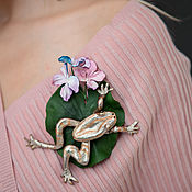 Украшения handmade. Livemaster - original item Brooch-pin: The frog Princess. Handmade.