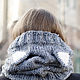 СНУД СЕРЫЙ КОТИК. Снуды. Woolcraft. Ярмарка Мастеров.  Фото №5