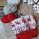  Вязаная шапка с рисунком, красная с помпоном, теплая. Шапки. ЛЮБАВА  - яркое вязание. Ярмарка Мастеров.  Фото №5