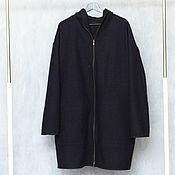Одежда handmade. Livemaster - original item Long oversize jacket, zipper, hooded, wool. Handmade.