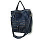 Shopper Bag Denim Dark Blue Shoulder Bag Casual. Shopper. Denimhandmade.Olga. My Livemaster. Фото №4