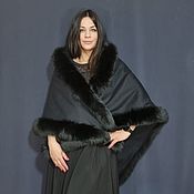 Аксессуары handmade. Livemaster - original item Cashmere shawl with arctic fox fur. Handmade.