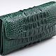 Кошелек-клатч женский из кожи крокодила IMA0007VG2. Кошельки. CrocShop товары из экзотической кожи. Ярмарка Мастеров.  Фото №5