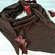 Scarf-bactus 'Bitter chocolate' from 100 % cashmere, Scarves, St. Petersburg,  Фото №1