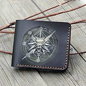 Leather money clip with a 