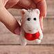 A white hippo with a heart. keychain. Felted Toy. ufawooltoys (ufawooltoys). Online shopping on My Livemaster.  Фото №2